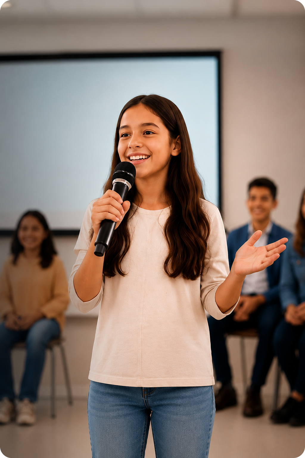 Niños aprendiendo oratoria